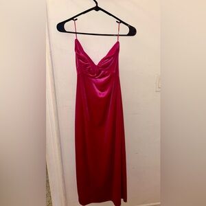 ZARA- Pink Velvet Strapless Dress